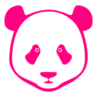 Simple Panda Face Decal (Hot Pink)